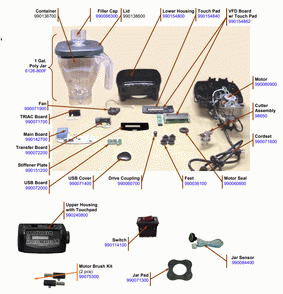 Diagram Diagram and Parts List for HBF800-CD-P  Hamilton Beach Blender